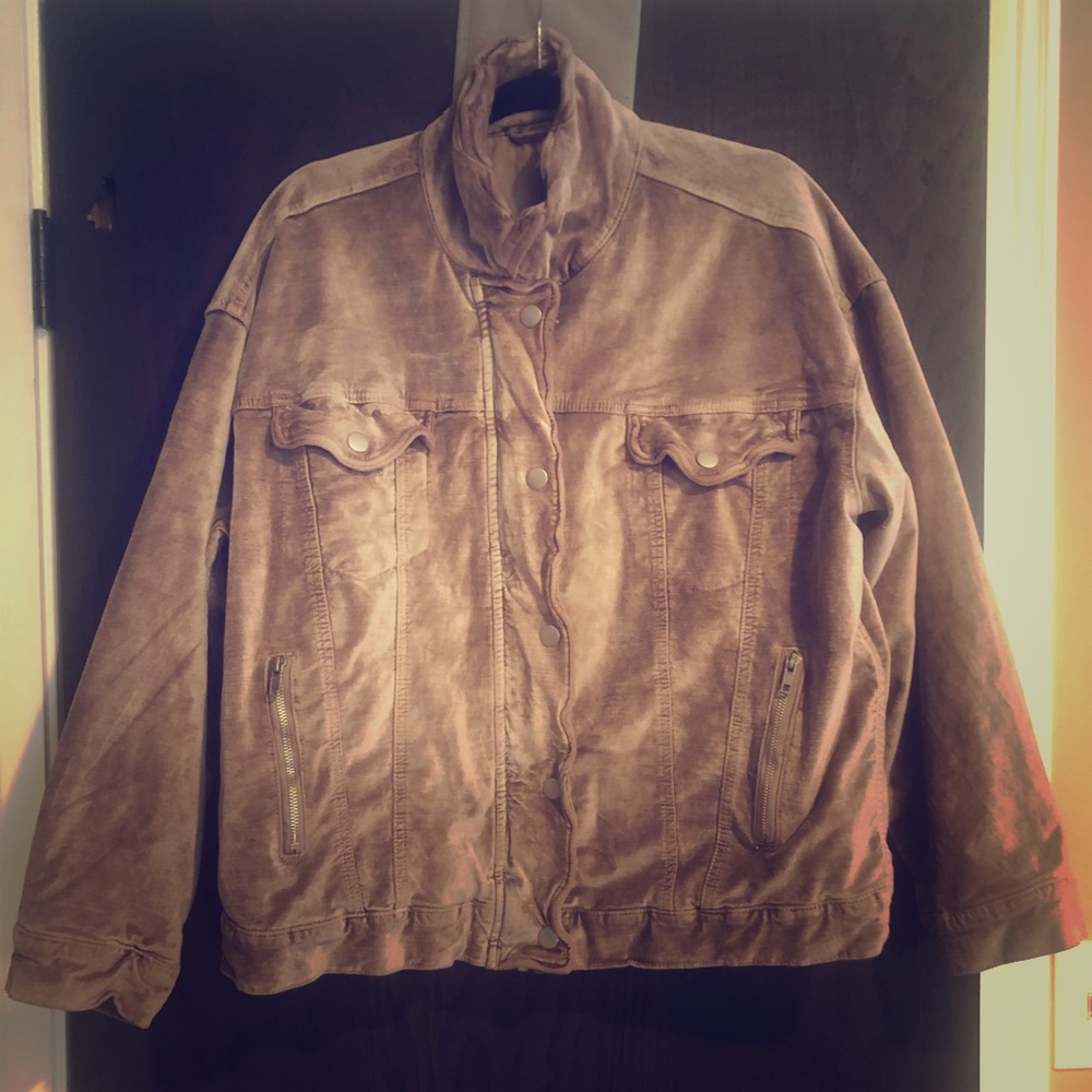 Free People Trucker Jacket Dusty Rose